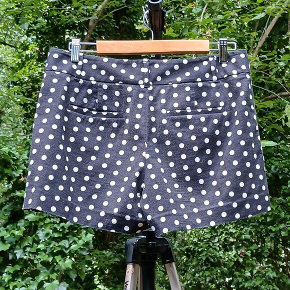 Ann Taylor Loft 'Marisa' Black with White Polka Dots 99% Cotton Shorts Sz 4 - Picture 5 of 9